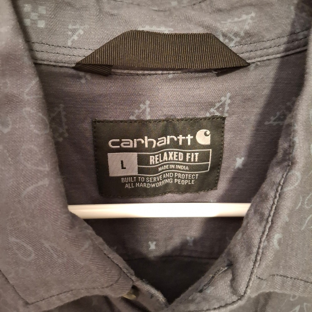 Carhartt Mens Relaxed Fit Short Sleeve Button Up Shirt‎ L TW6403M - Picture 2 of 8